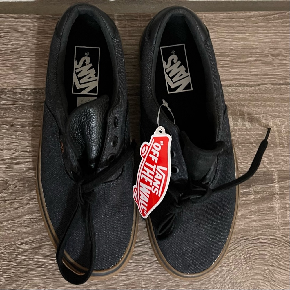 Vans Unisex Black Denim & Leather C&L Sneakers